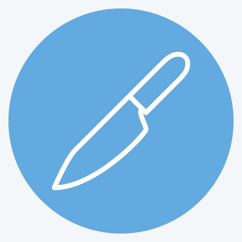 icono de cuchillo de chef - estilo de ojos azules - ilustración simple, trazo editable bueno para imprimir vector