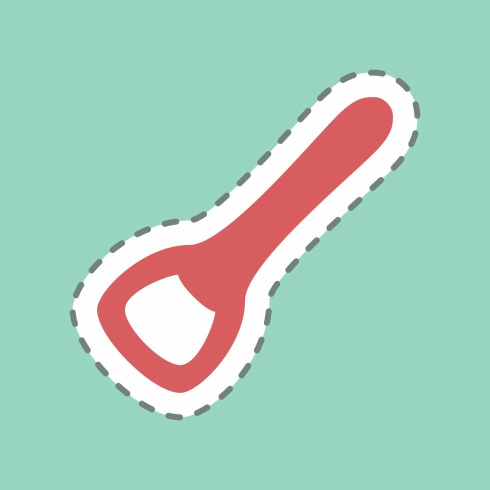 Sticker Bottle Opener - Line Cut - Simple illustration,Editable stroke good for printing vector