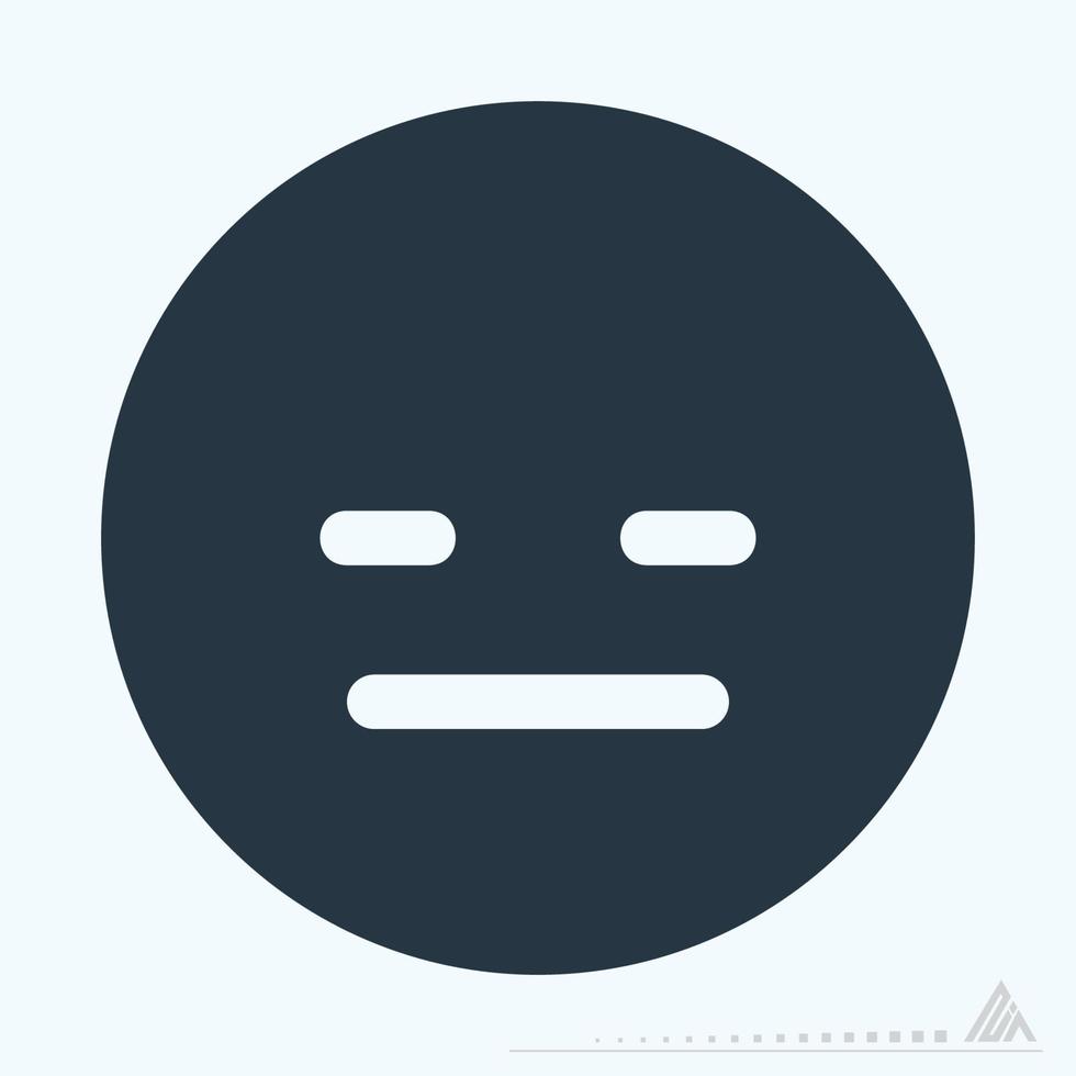 Icon Emoticon Straight Face - Glyph Style good for presentation vector