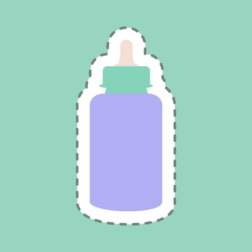 Sticker Feeder 1, Line Cut - Simple illustration good for education vector
