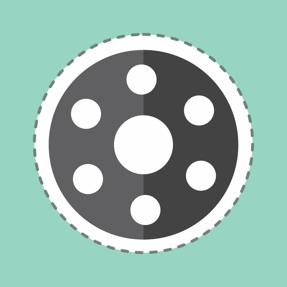 Bobbin Sticker in trendy line cut isolated on blue background good for printing vector