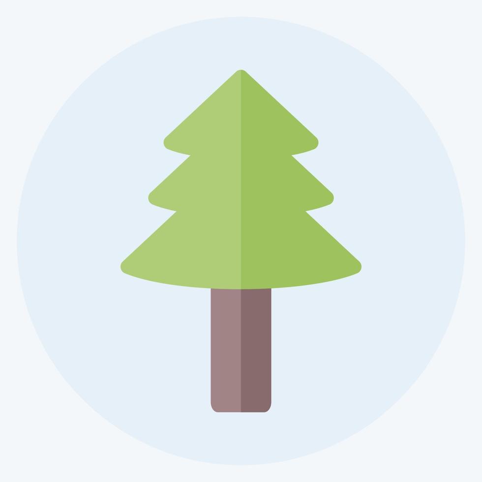 icono de árbol ii en un estilo moderno y plano aislado en un fondo azul suave bueno para imprimir vector