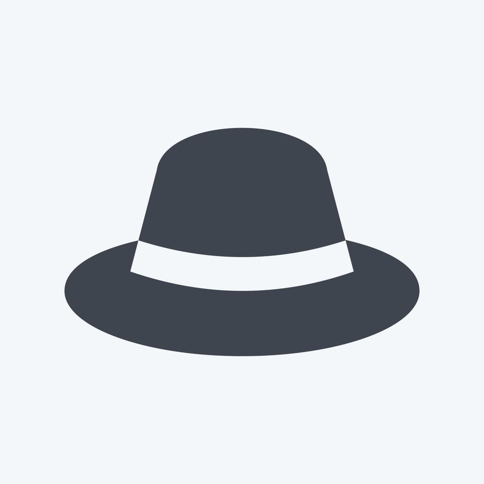Hat Icon in trendy glyph style isolated on soft blue background good for graphic design elements vector