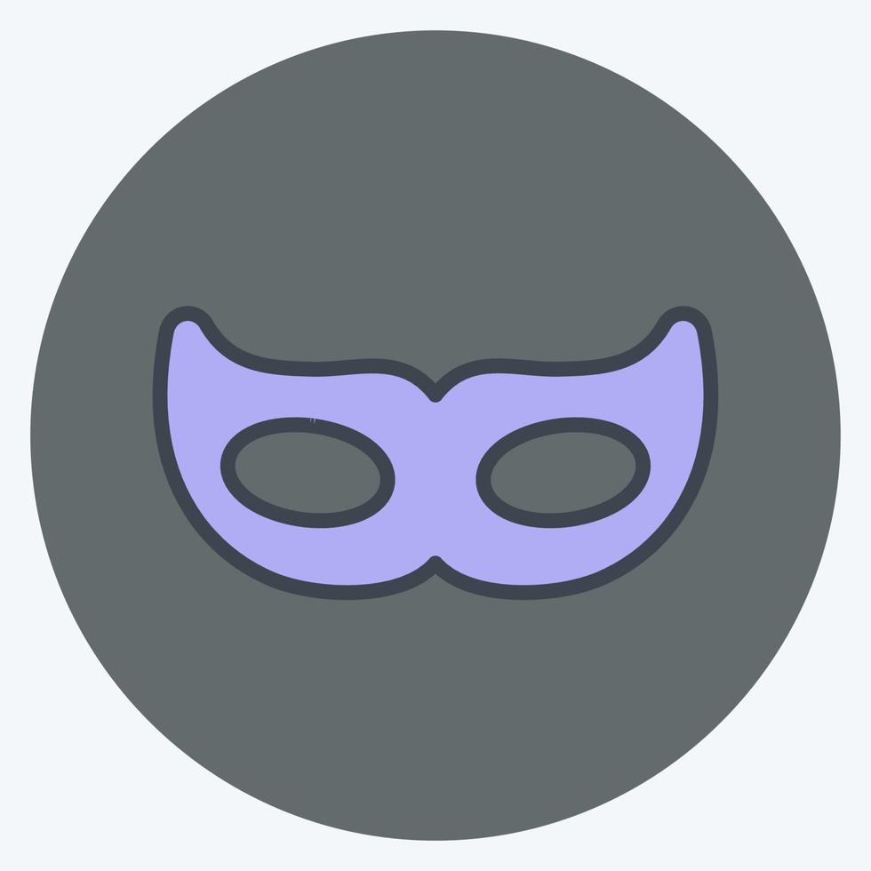 icono de máscara de ojos en un estilo mate de color moderno aislado en un fondo azul suave bueno para la educación vector