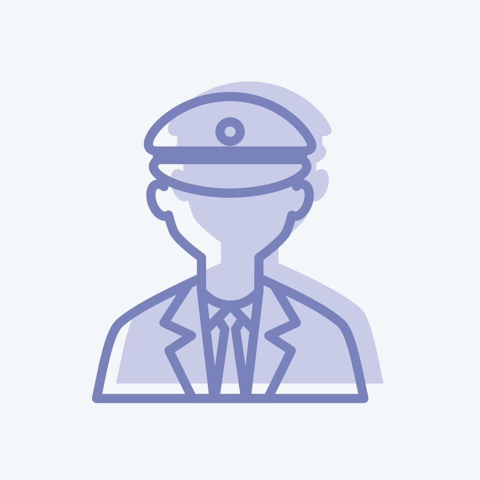 Cab driver Icon in trendy two tone style isolated on soft blue background good for printing vector