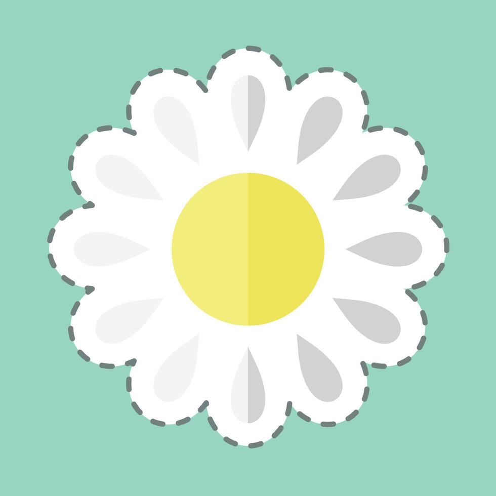 Sunny Weather Tailor Sticker in trendy line cut isolated on blue background good for education vector