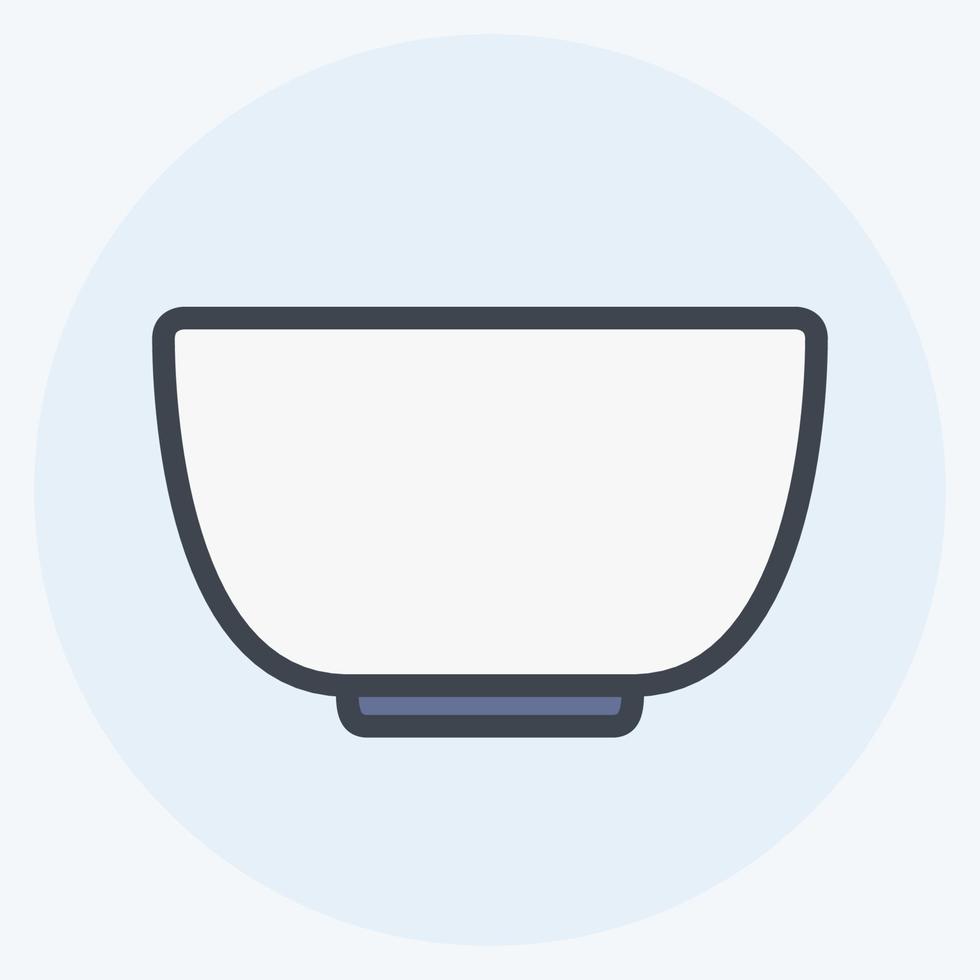 Icon Bowl - Color Mate Style - Simple illustration,Editable stroke good for printing vector