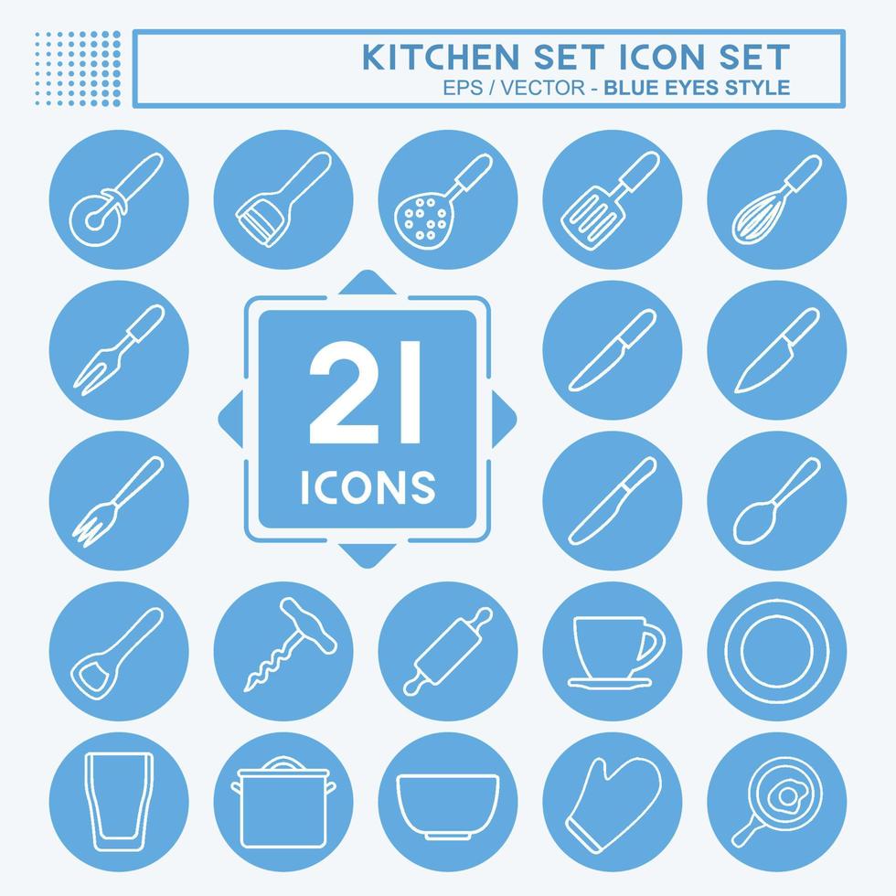 conjunto de iconos conjunto de cocina - ilustración simple, trazo editable bueno para la presentación vector