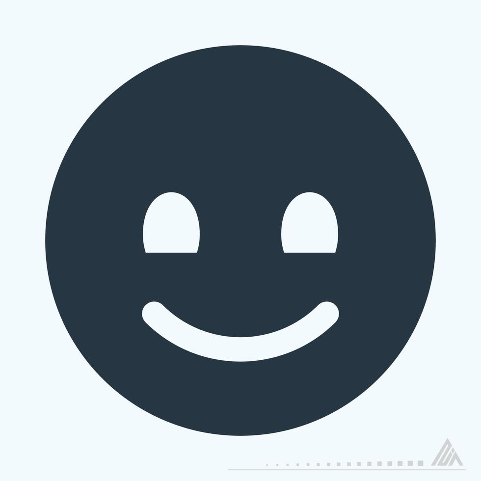Icon Emoticon Smile - Glyph Style good for graphic design elements vector