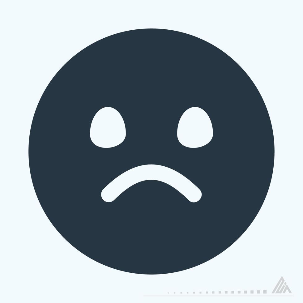 Icon Emoticon Sad - Glyph Style good for presentation vector