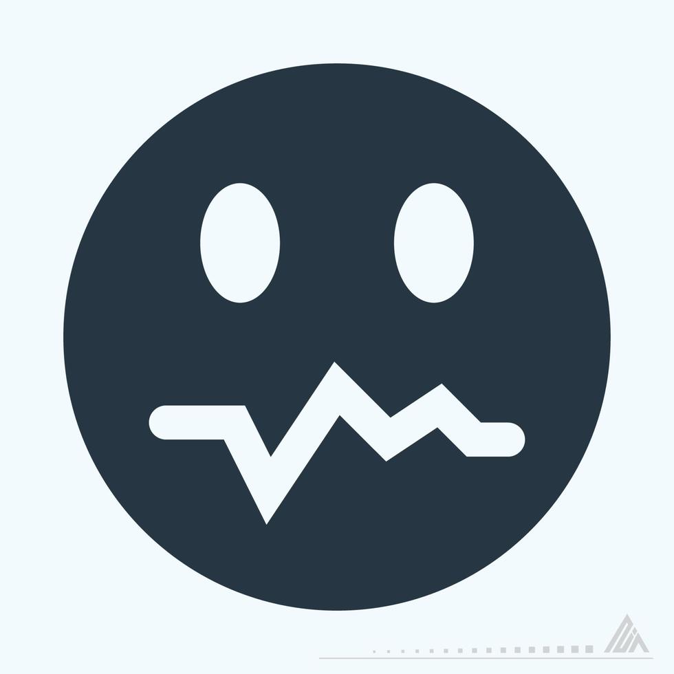 Icon Emoticon Worried - Glyph Style good for presentation vector