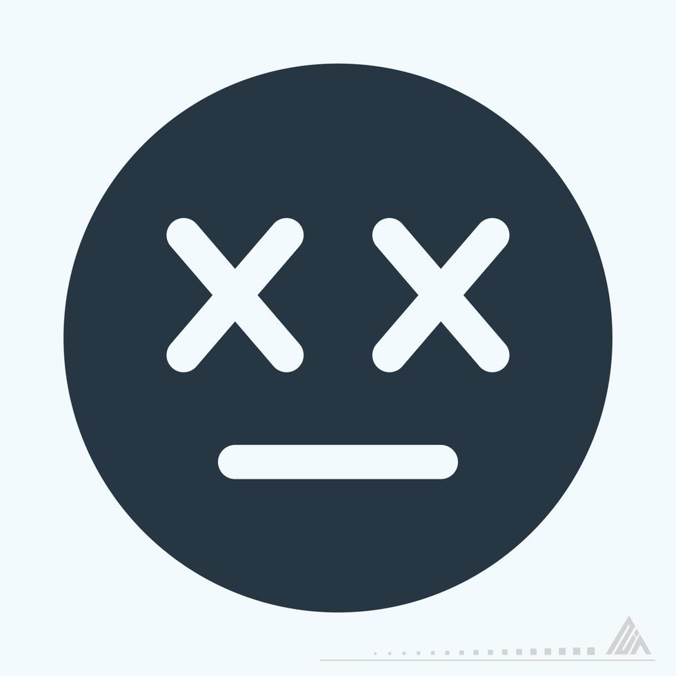 Icon Emoticon Dead - Glyph Style good for graphic design elements vector