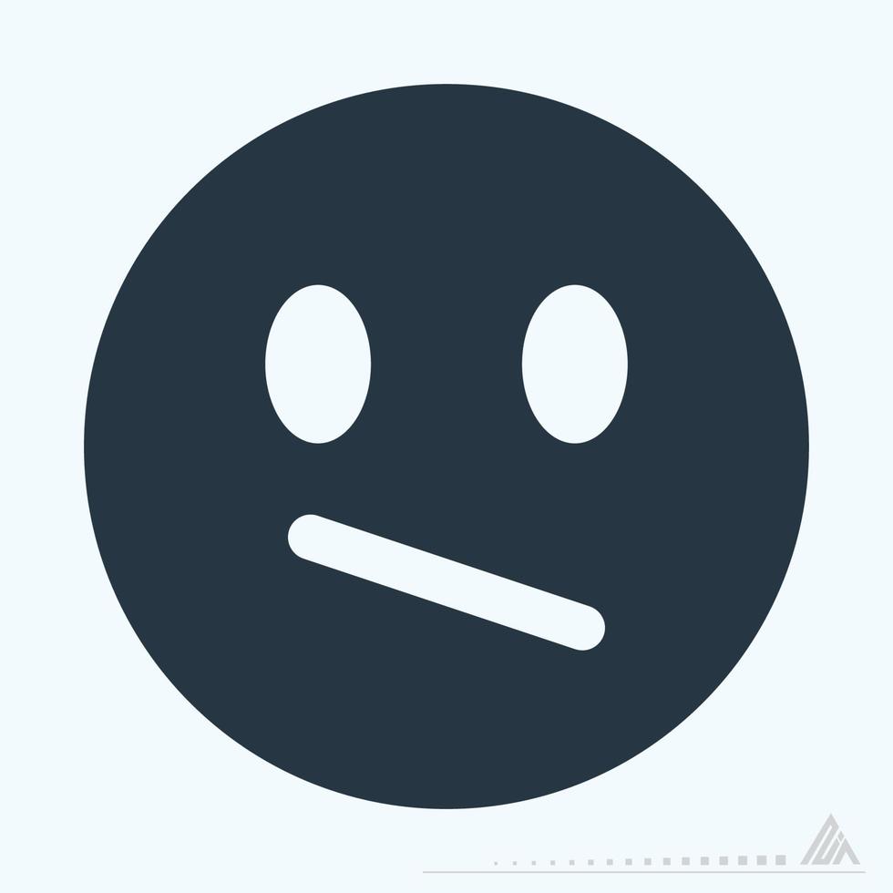 Icon Emoticon Wondering - Glyph Style good for education vector