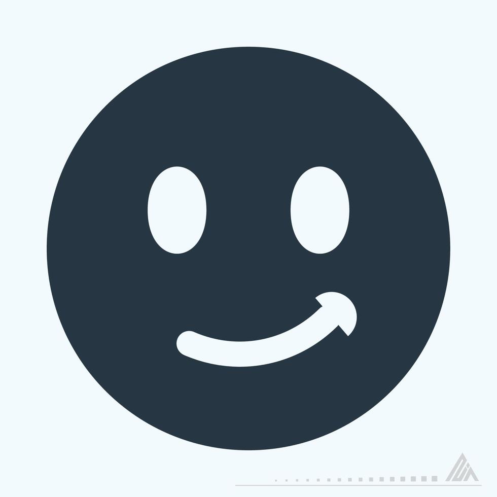 icono emoticono sonrisa 2 - estilo de glifo bueno para imprimir vector