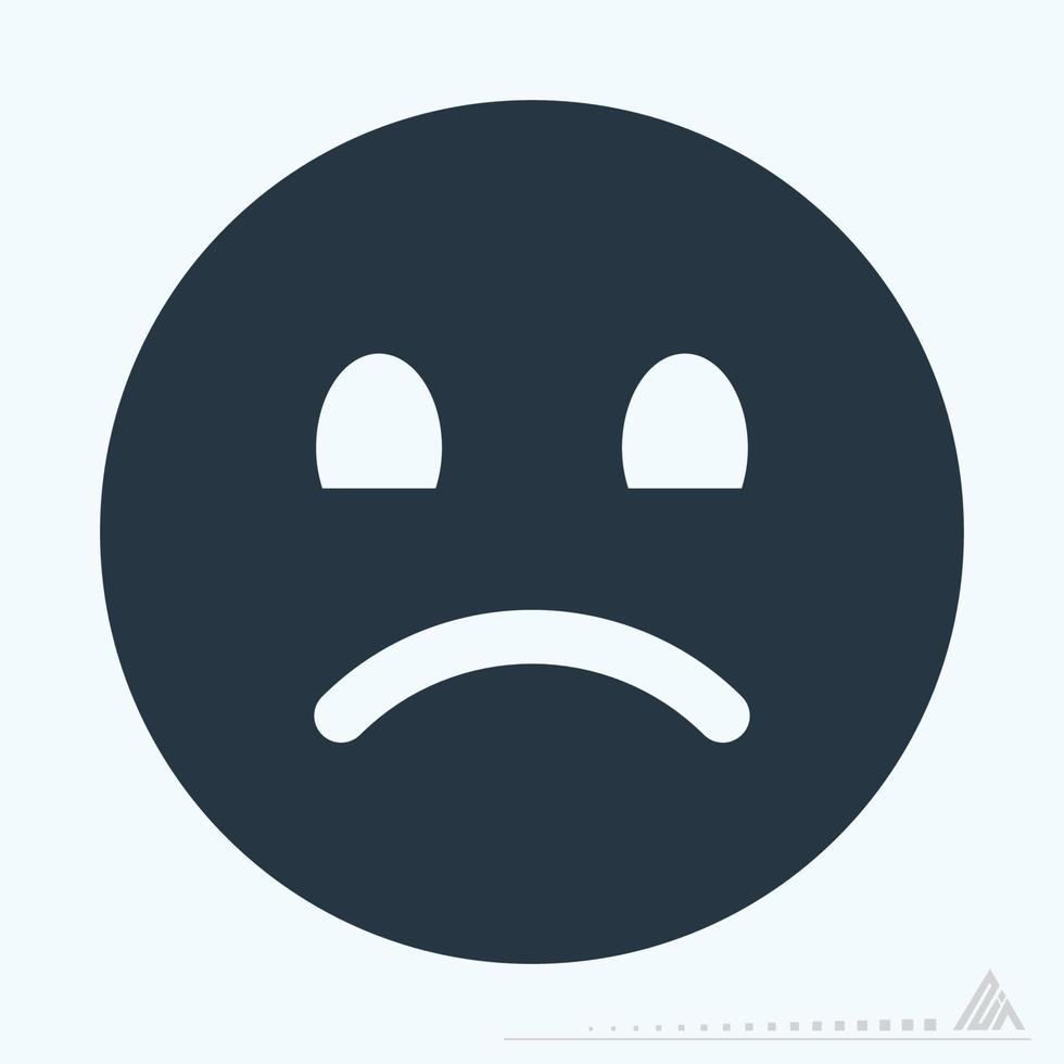 Icon Emoticon Sad 2 - Glyph Style good for graphic design elements vector