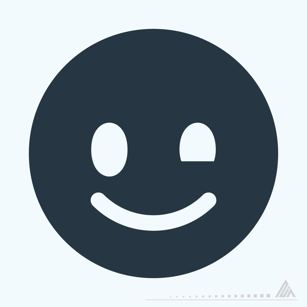 Icon Emoticon Wink - Glyph Style good for printing vector