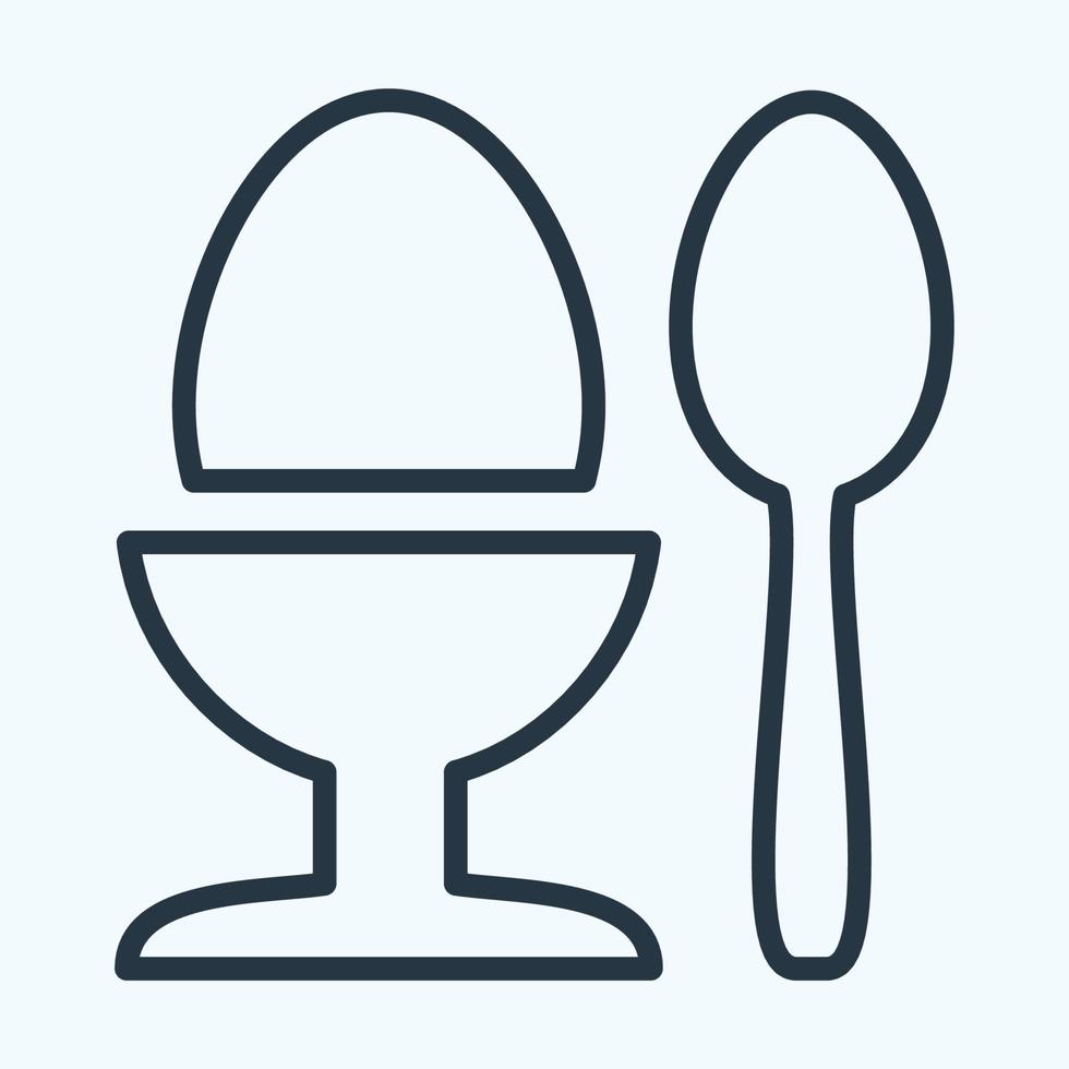 Icon Boiled Egg - Line Style good for education vector