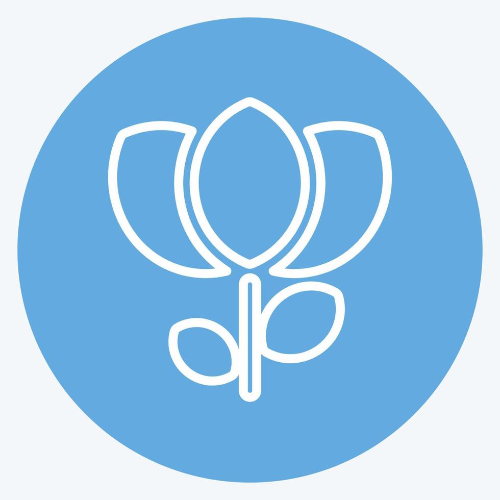 Flower Icon in trendy blue eyes style isolated on soft blue background good for graphic design elements vector