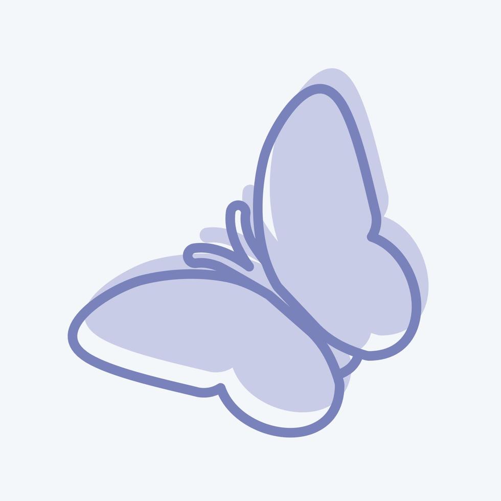 Butterfly Flying Icon in trendy two tone style isolated on soft blue background vector