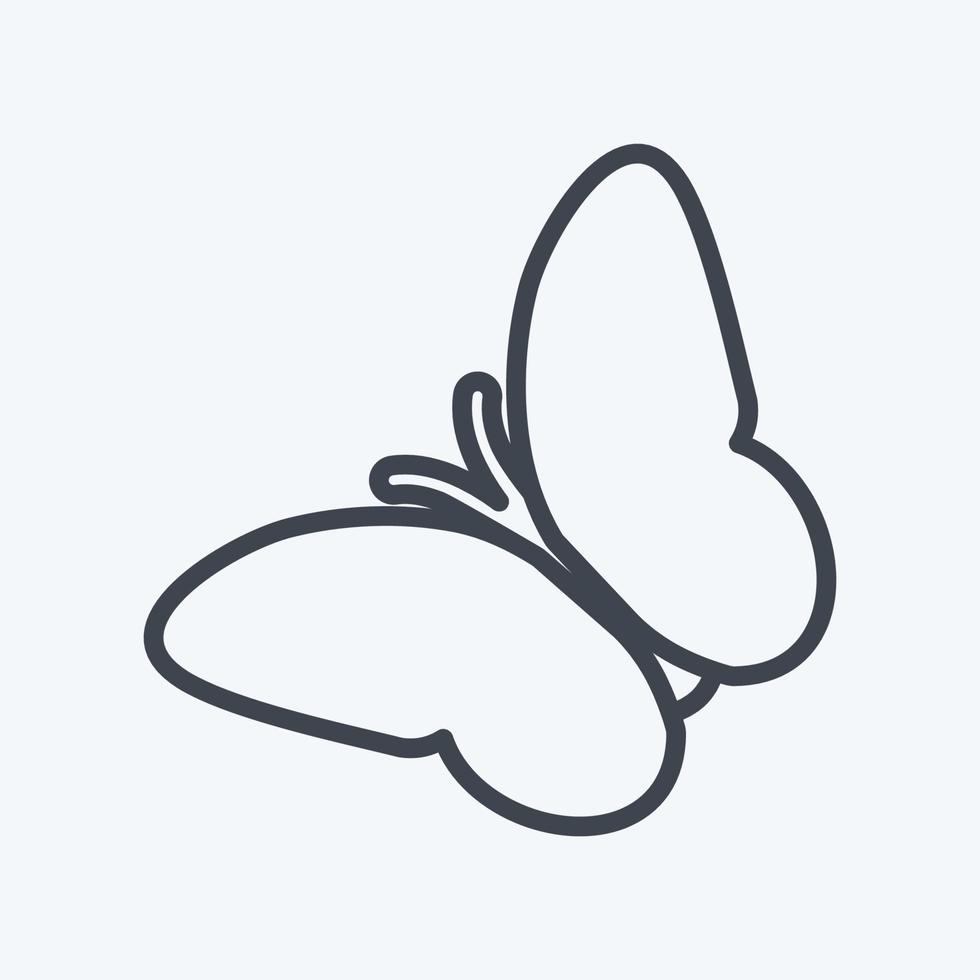 Butterfly Flying Icon in trendy line style isolated on soft blue background vector