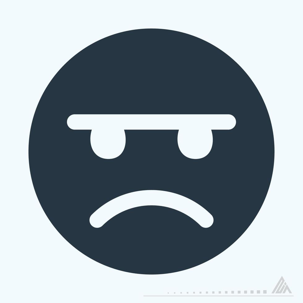 Icon Emoticon Angry - Glyph Style good for education vector