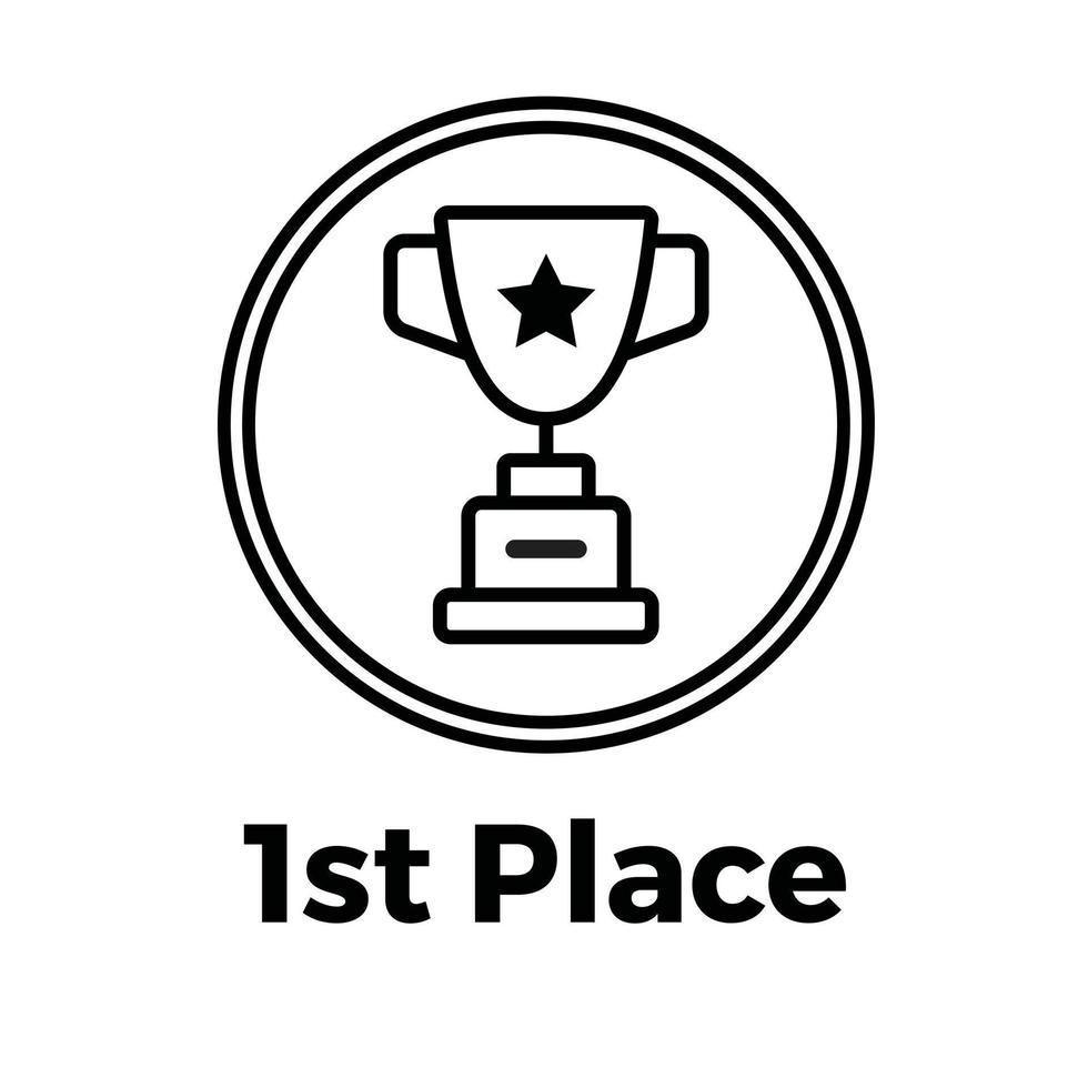 First place winner icon vector