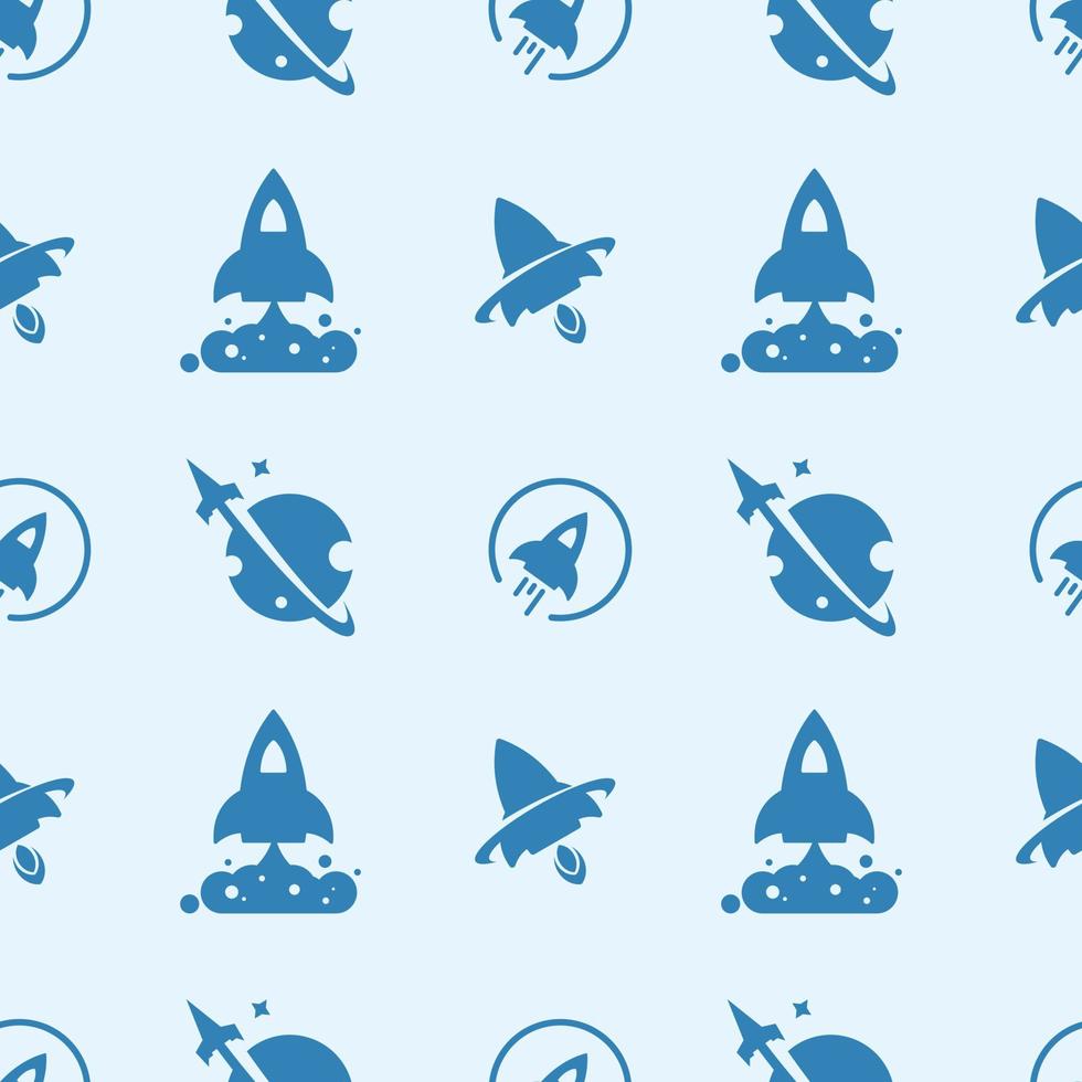 Rocket and space seamless pattern background, illustration, vector. vector