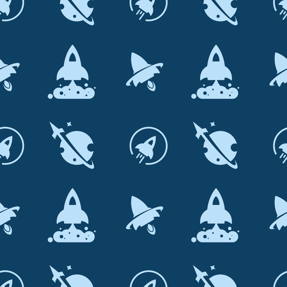 Rocket and space seamless pattern background, illustration, vector. vector
