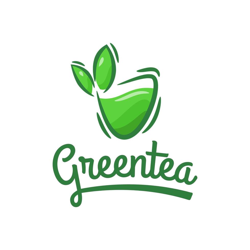 vector de logotipo de té verde