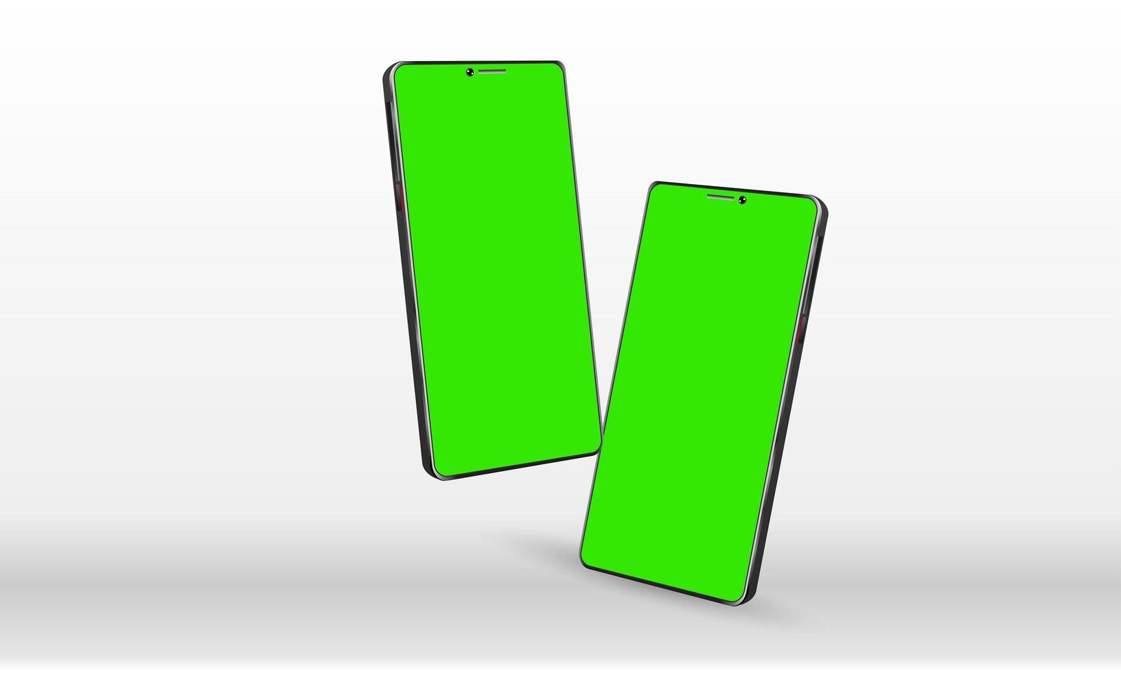 Realistic smartphone mockup. Green screen. Vector mobile device concept.