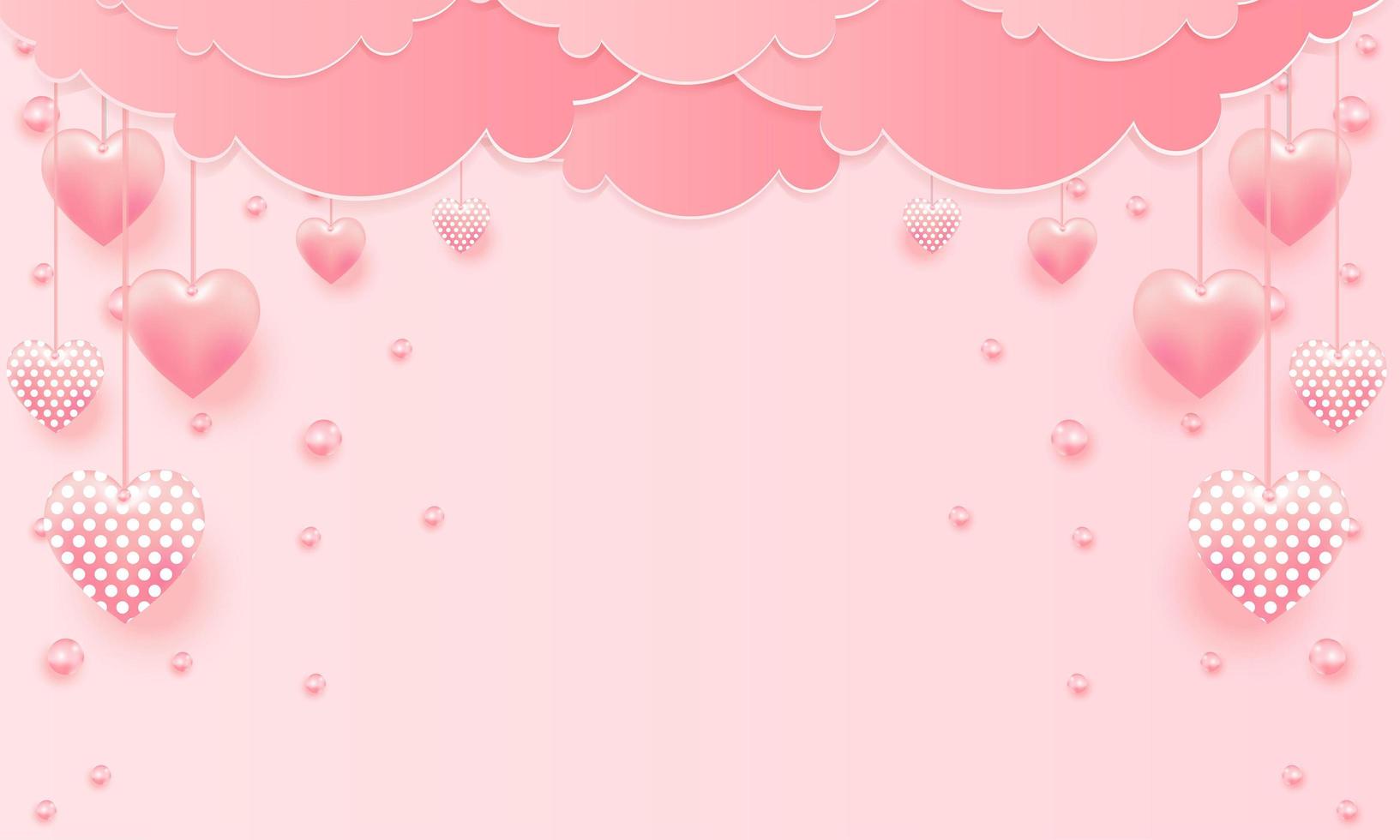 Fondo de venta de día de San Valentín con patrón de corazón de globos. ilustración vectorial. papel tapiz, volantes, invitación, carteles, folletos, pancartas. vector