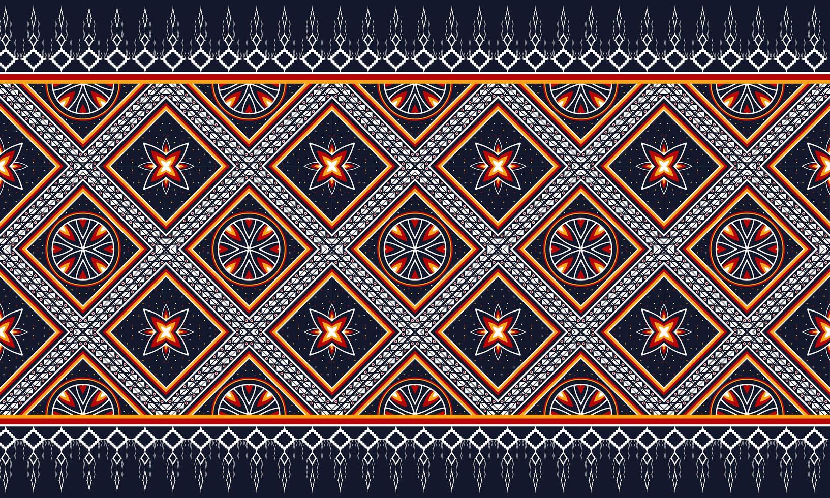 diseño tradicional de patrón oriental étnico geométrico para fondo, alfombra, papel tapiz, ropa, envoltura, batik, tela, estilo de bordado de ilustración vectorial. vector