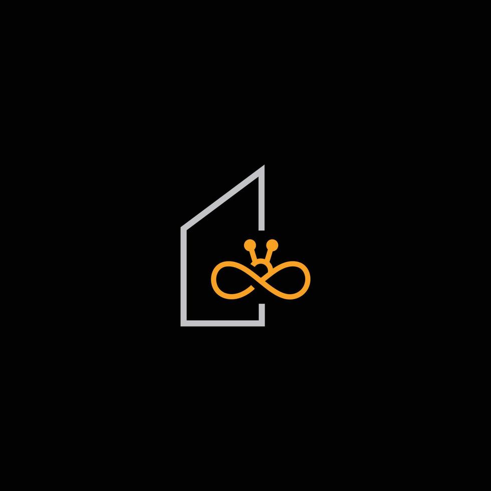 diseño moderno y profesional para el logo de la casa de abejas vector