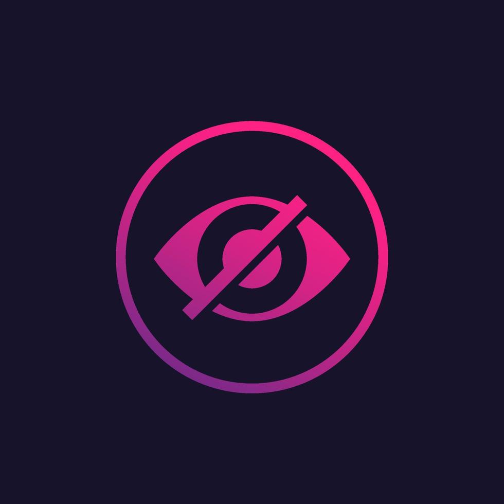 Hidden, invisible vector icon