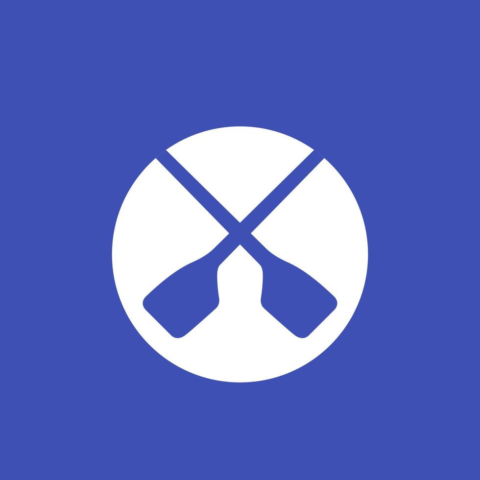 Oars, rowing vector icon