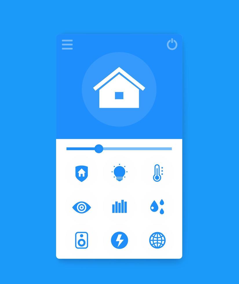 Smart house app interface, mobile ui vector