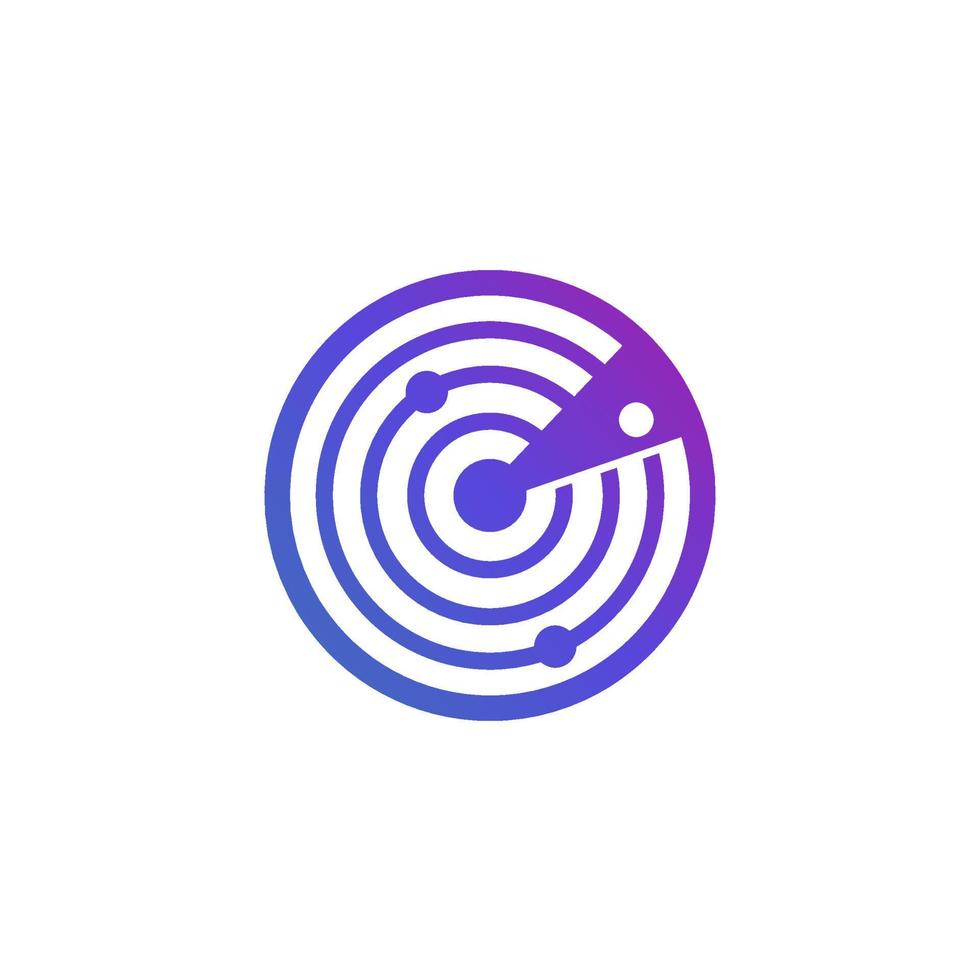 radar icon, vector logo on white