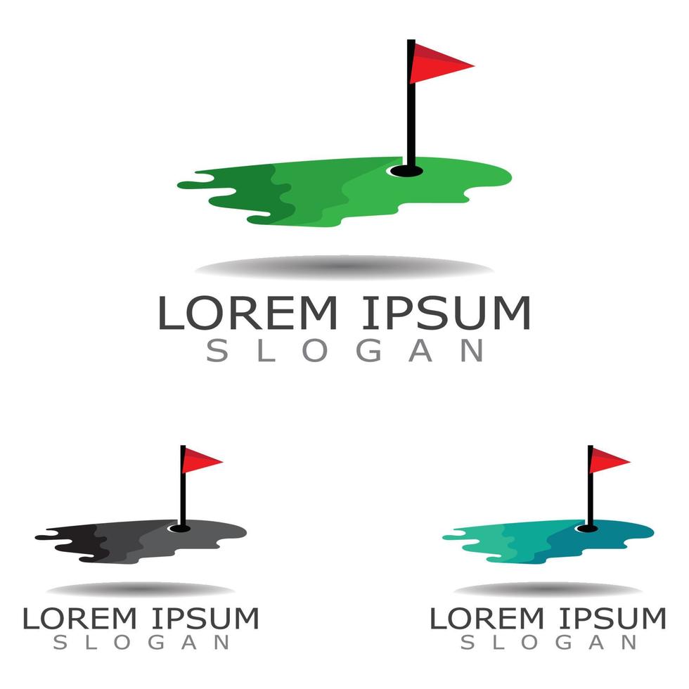 ilustración de vector de campo de golf, logotipo de golf, diseño deportivo sobre fondo blanco