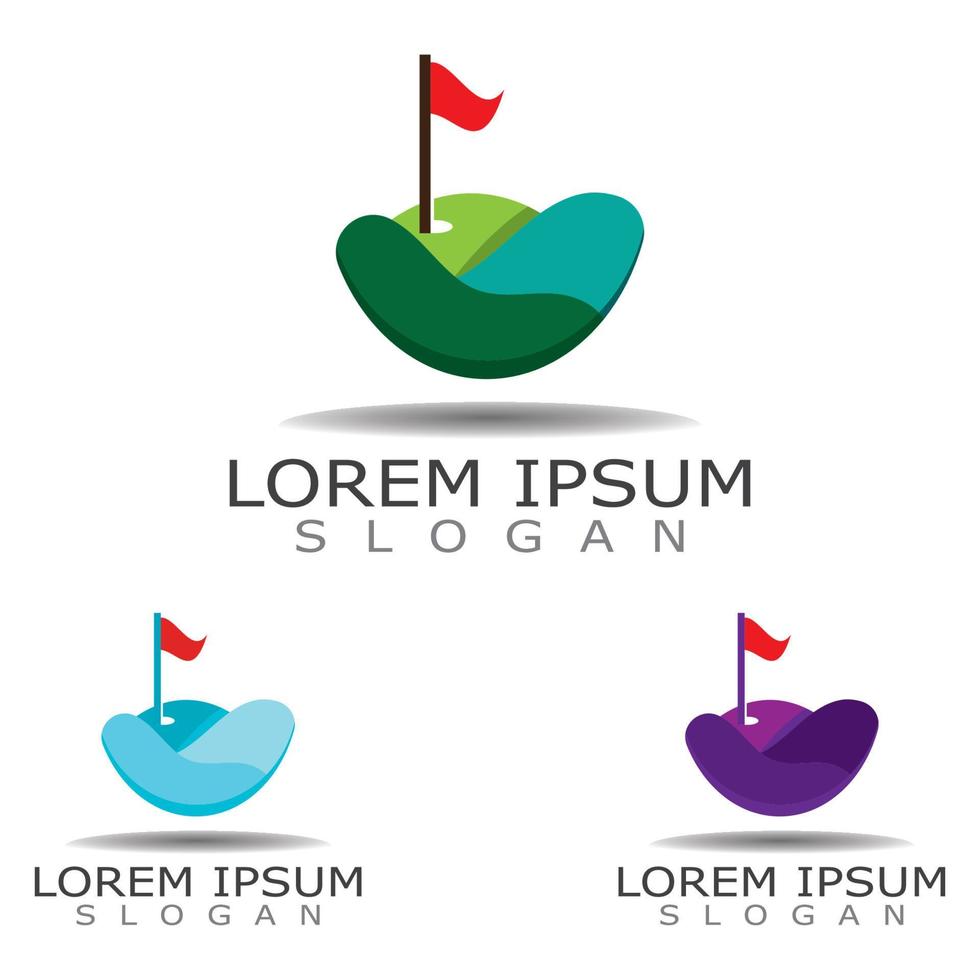 Golf field vector illustration, Golf logo, sport design on white background