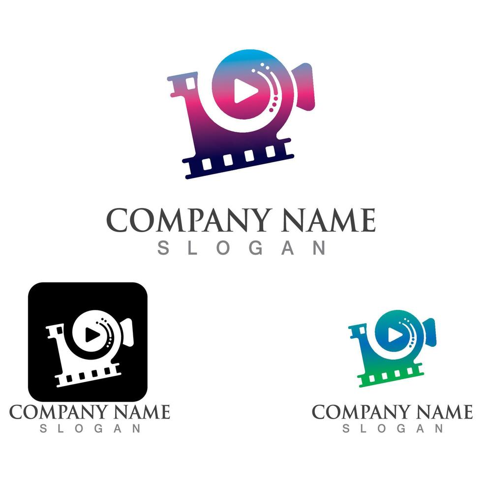 Movie film Strip Logo template vector isolated illustration white background