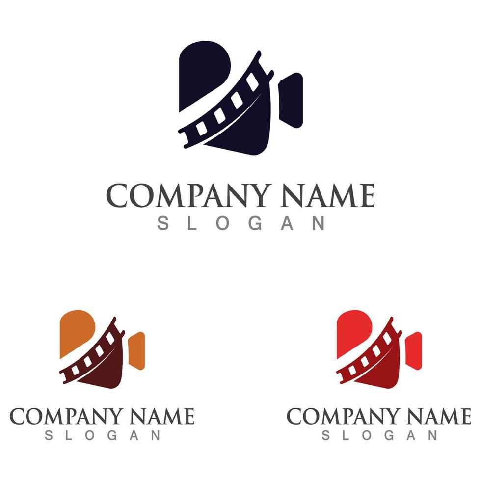 plantilla de logotipo de tira de película de película vector ilustración aislada fondo blanco
