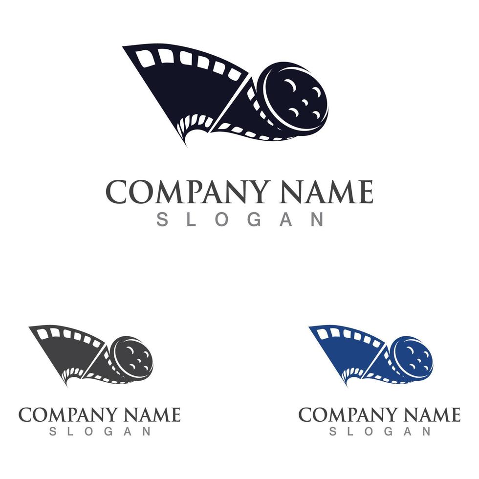 plantilla de logotipo de tira de película de película vector ilustración aislada fondo blanco