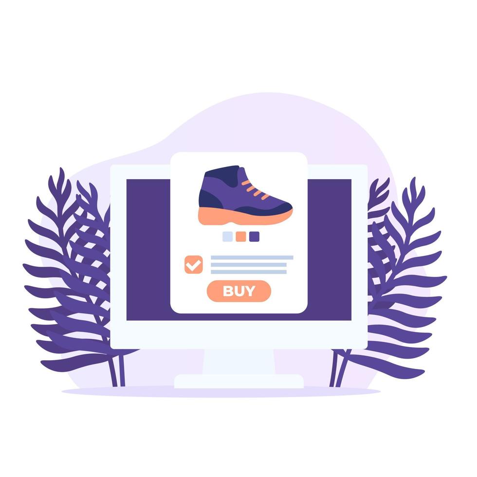 online shoe store, e-commerce and shopping vector art