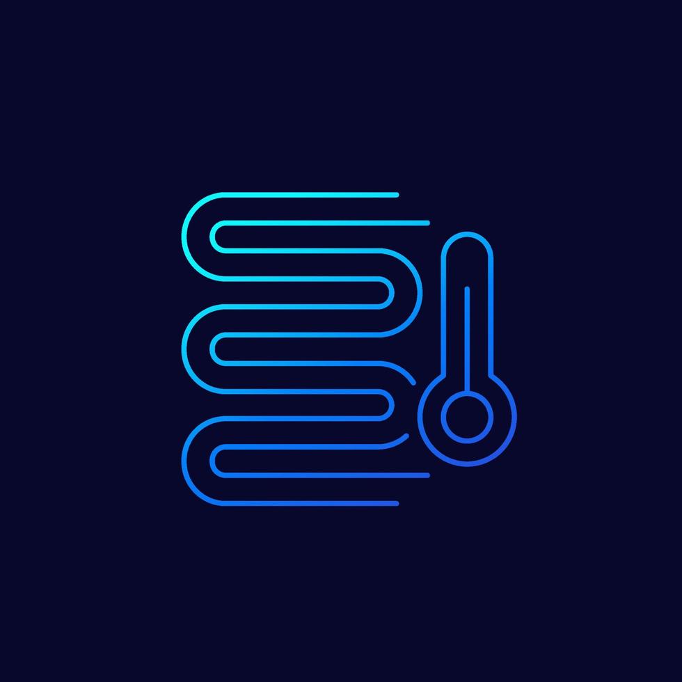 underfloor heating system line icon, vector