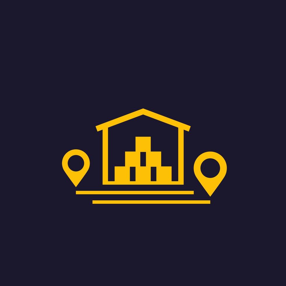 warehouse, storage unit, logistics icon vector