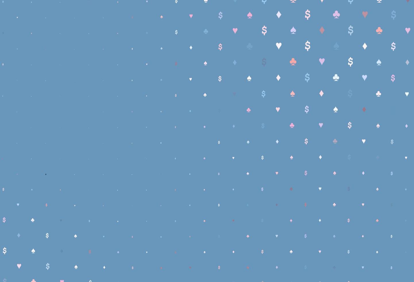 patrón de vector azul claro, rojo con símbolo de tarjetas.