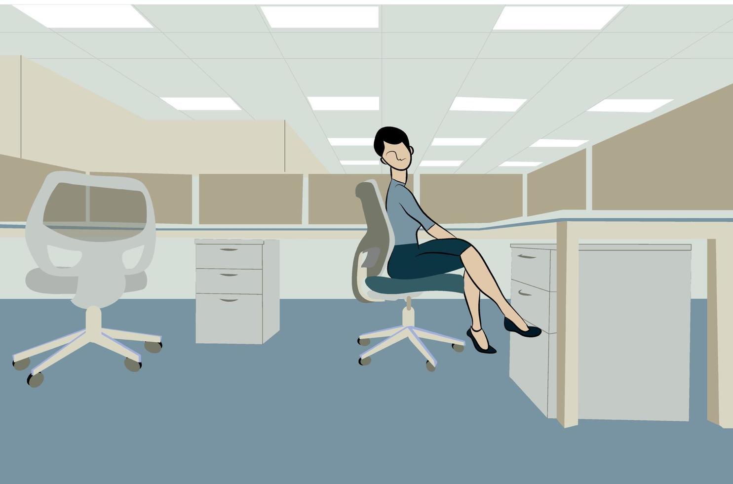office social distancing vector