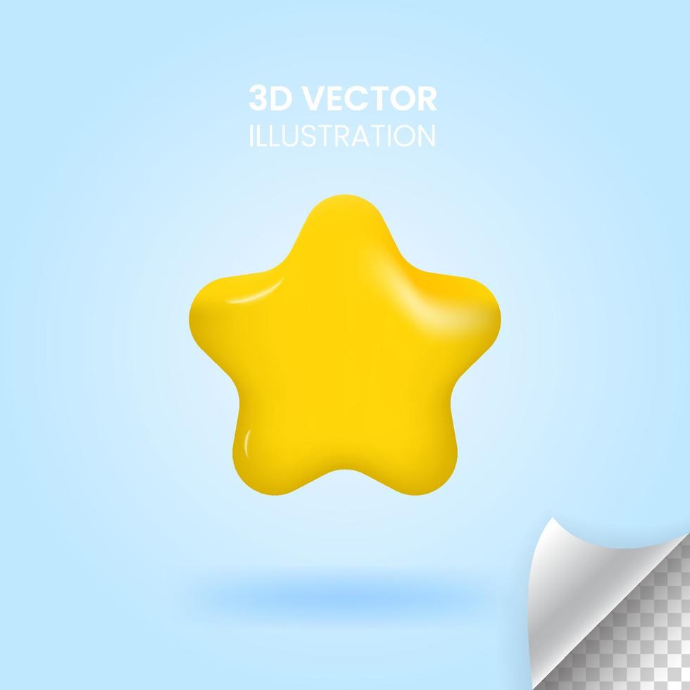 Diseño de vector de estrella brillante 3d.