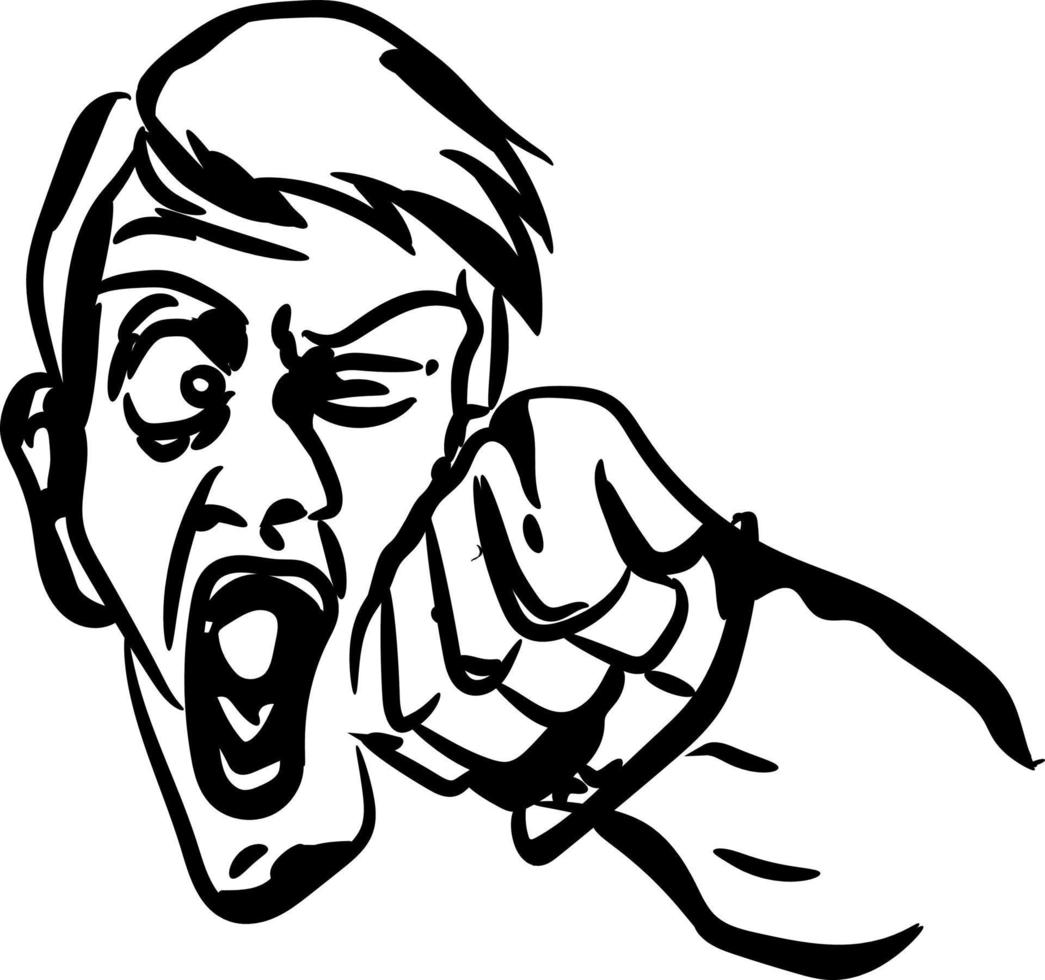 People get hit in the face really hard. Line art style vector illustration. White background.