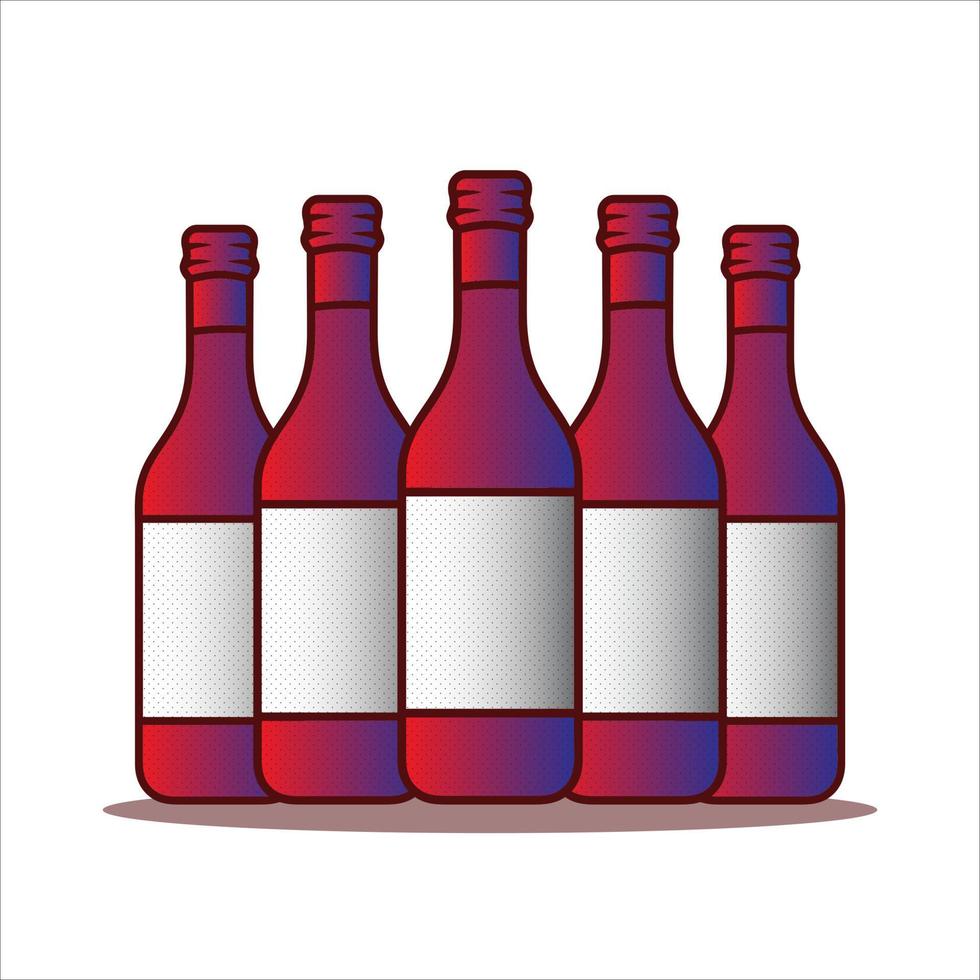 ilustración de botella de vidrio en estilo de dibujos animados vector